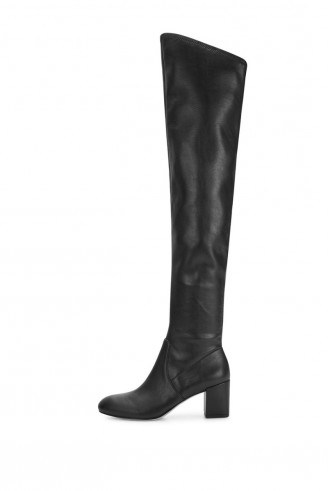 Rebecca Minkoff Lauren over the knee boot in black leather. block heel boots | autumn/winter footwear | chic style fashion - flipped