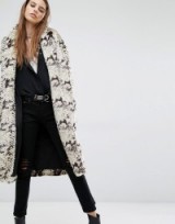 Religion Faux Fur Coat In Python Print grey/slate black. Warm winter coats | on-trend outerwear | women’s trending fashion
