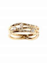 banana republic gold tone riviera band ring ~ luxe style fashion rings ~ tripple band ~ cubic zirconia jewellery ~ affordable chic accessories