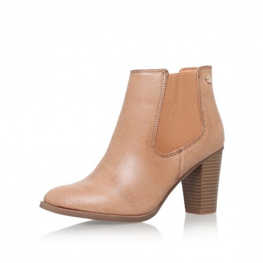 XTI Rix camel ankle boot – Autumn boots – medium chunky heel – mid heels – neutral tones – autumnal colours – casual footwear - flipped