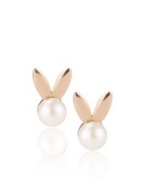 AAMAYA BY PRIYANKA Rose Gold Pearl Bunny Earrings ~ rabbit jewellery ~ small luxe studs ~ stud earrings ~ bunnies