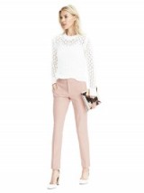 banana republic ryan-fit luxe brushed twill pink herringbone pant ~ slim fit trousers ~ luxury style light pink pants ~ chic autumn fashion ~ stylish and feminine