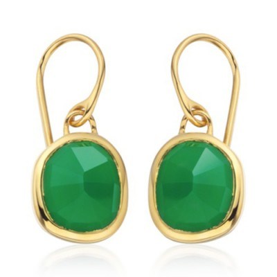 Catherine Duchess of Cambridge jewellery ~ MONICA VINADER SIREN WIRE EARRINGS SET WITH GREEN ONYX – as worn by Kate Middleton at the University of British Columbia during her Canadian Tour, September 2016. Drop earrings | royal accessories - flipped