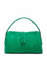 banana republic soft italian green suede shoulder bag ~ emerald green leather bags ~ chic style handbags ~ stylish accessories