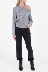 T BY ALEXANDER WANG Mohair Asymmetrical Neckline Jumper. Off shoulder knitwear | on trend jumpers | ribbed knit sweaters | designer fashion