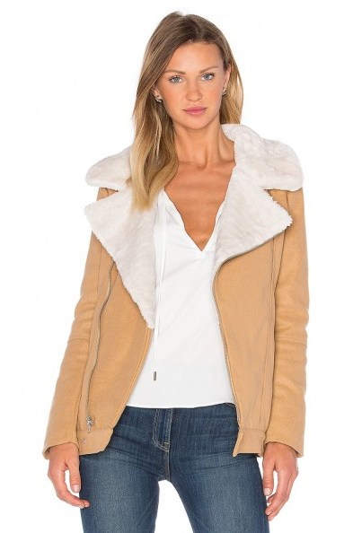 THE FIFTH LABEL ~ ABOVE & BEYOND JACKET WITH FAUX FUR COLLAR camel/white. Stylish casual jackets | Autumn/Winter outerwear | neutral tones | autumnal colours | womens fashion - flipped