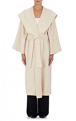 THE ROW Lanja Beige Alpaca-Blend Coat. Chic Autumn/Winter outerwear | women’s belted coats | stylish fashion | luxury clothing | luxe designer wear | wrap style
