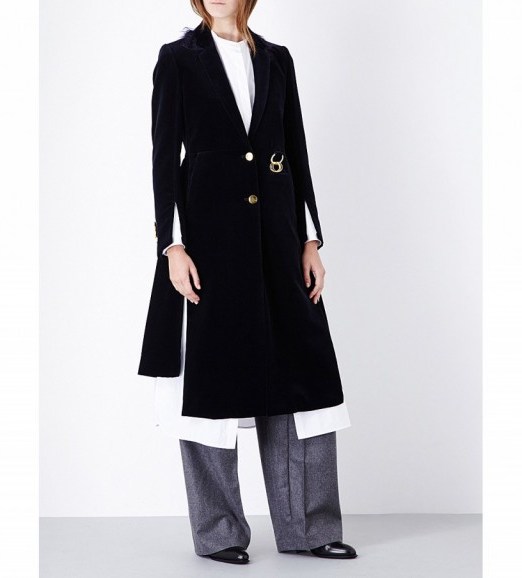 UNDERCOVER Split-sides navy velvet coat ~ statement coats ~ fashion trending for Autumn/Winter 2016-2017 ~ chic and stylish outerwear - flipped