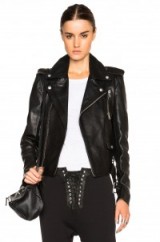 UNRAVEL LACE UP BIKER JACKET – as worn by Kendall Jenner in NY, September 2016. Celebrity black leather jackets | casual star style fashion