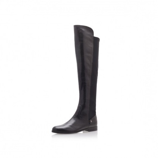CARVELA KURT GEIGER Wood Black Flat Over The Knee Boots – Autumn/Winter footwear – on-trend street style – fashion - flipped