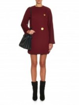 BALENCIAGA Wool-jersey cocoon-shaped coat in burgundy. Autumn colours | autumnal tones | designer outerwear | stylish coats