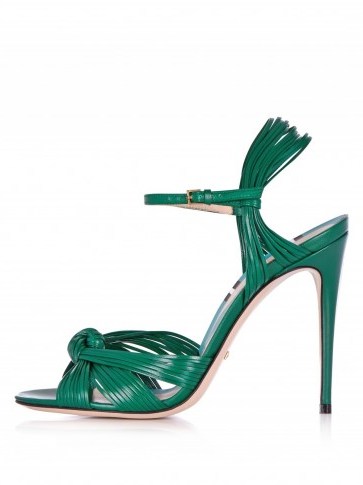 GUCCI Allie green leather high-heel sandals - flipped