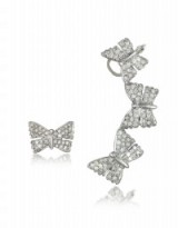 BERNARD DELETTREZ Butterflies White Gold Earrings with Diamonds