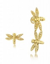 BERNARD DELETTREZ Dragonflies 18K Gold Earrings With Diamonds