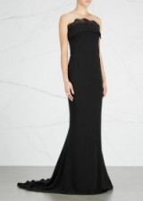 STELLA MCCARTNEY Black lace-trimmed cady gown – red carpet style fashion