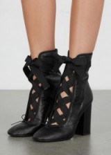 VALENTINO Black lace-up leather Ankle boots