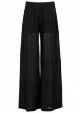 M MISSONI Black metallic fine-knit wide-leg trousers