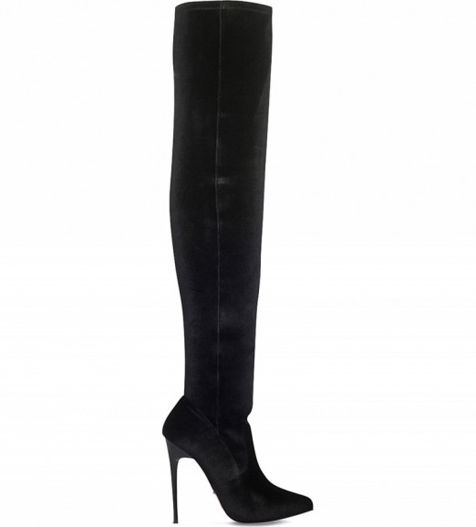 CARVELA Wowza black velvet over-the-knee boots