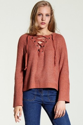 Storets Colley Front Strappy Brown Pullover - flipped
