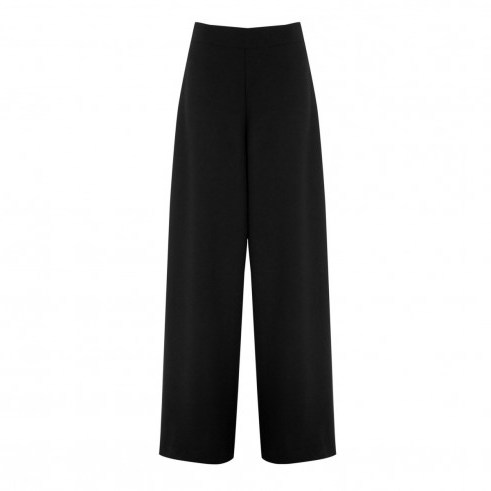 Warehouse Black crepe wide leg trousers | Wardrobe style staple | current fashion trends - flipped