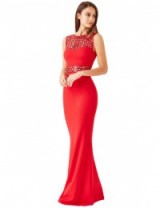 Goddiva Red Cut Out Sequin Maxi Dress
