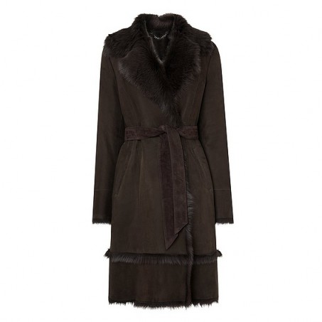 L.K. Bennett Danika Chocolate-Brown Lambskin Coat ~ Luxe Winter coats ...