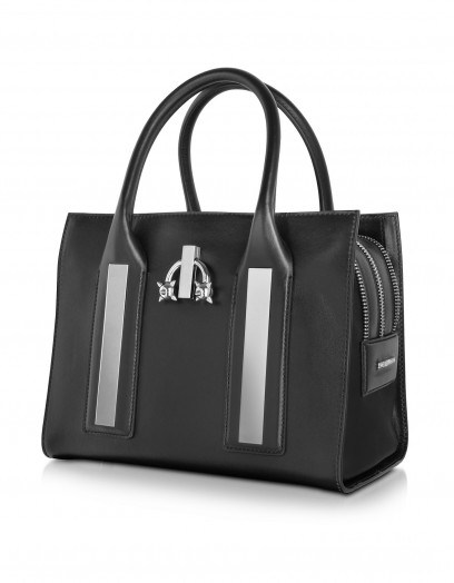 DSQUARED2 Twin Peaks Black Leather Tote Bag - flipped
