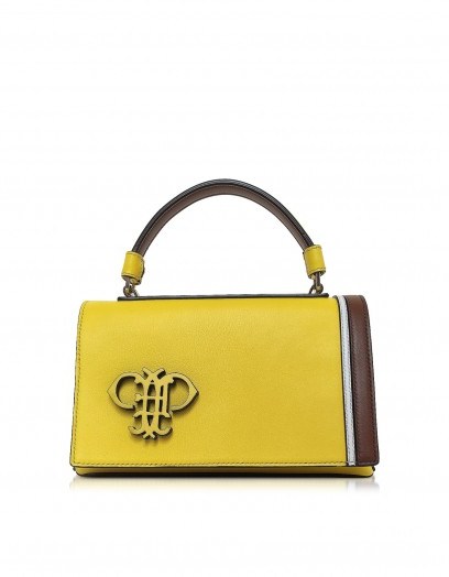 EMILIO PUCCI Cyber Yellow Leather Shoulder Bag - flipped