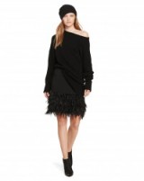 Ralph Lauren Polo – Black Feather Trim Ponte Skirt