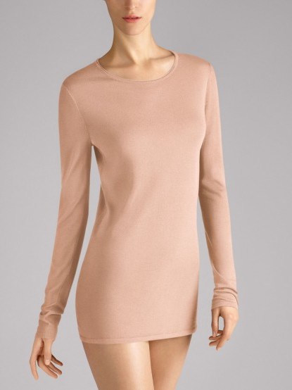 Wolford Fine Merino rose-tan pullover - flipped