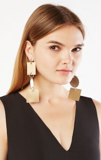 bcbgmaxazria Geometric Plate Earrings ~ large statement jewellery ~ cocktail jewelry - flipped