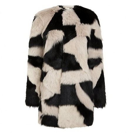 L.K. Bennett Gia Black & White Shearling Fur Coat ~ Luxe coats ~ Winter fashion - flipped