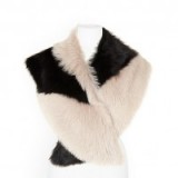 L.K. Bennett Gia Black White Shearling Scarf ~ Winter accessories ~ Fur scarves