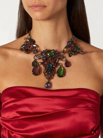 LANVIN Ginger crystal-embellished statement necklace ~ multi-coloured crystals ~ large necklaces ~ designer accessories - flipped