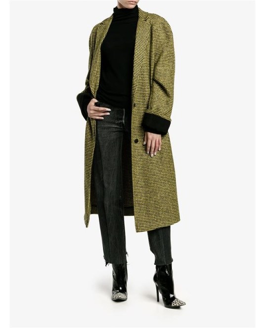HAIDER ACKERMANN Houndstooth Virgin Wool Alpaca-Blend Coat | Stylish winter coats | Designer overcoats - flipped