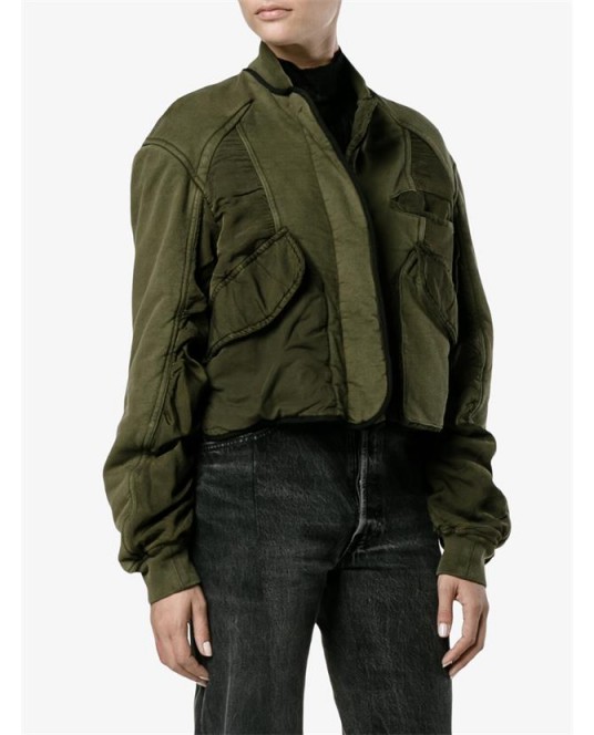 HAIDER ACKERMANN Quilted Cotton Bomber Jacket | Khaki-green jackets | on trend outerwear | designer fashion