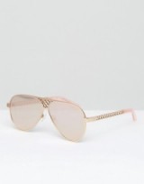 House of Holland Flat Lens Aviator Sunglasses in Pink