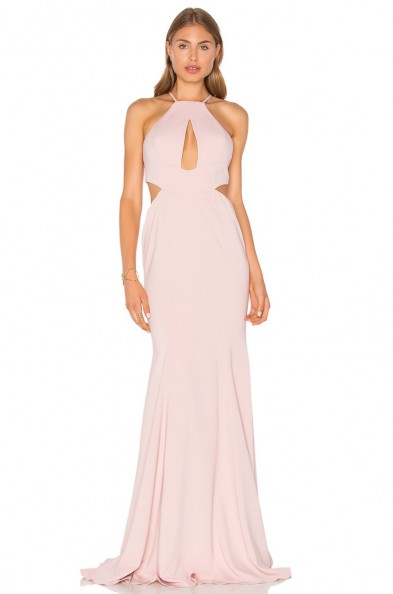 JAY GODFREY ~ SAO PAULO BLUSH CUT OUT GOWN – as worn by Kristin Cavallari at the 2016 Carousel Of Hope Ball held at The Beverly Hilton Hotel in Beverly Hills, 8 October 2016. Celebrity gowns | star style fashion | long pink occasion dresses