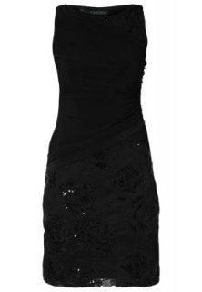 Lauren Ralph Lauren BALAZ Sleeveless Floral Sequin Dress in black shine - flipped