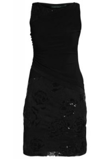 Lauren Ralph Lauren BALAZ Sleeveless Floral Sequin Dress in black shine