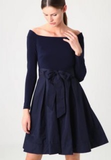 Lauren Ralph Lauren TAMEKA Navy Off The Shoulder Dress – Bardot Party Dresses - flipped