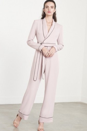 Lavish Alice Mauve Pyjama Jumpsuit. Pyjama style jumpsuits | sleepwear – daywear fashion trend - flipped