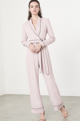 Lavish Alice Mauve Pyjama Jumpsuit. Pyjama style jumpsuits | sleepwear – daywear fashion trend