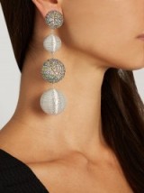 REBECCA DE RAVENEL Les Bonbons Starlight embroidered drop earrings ~ clip on statement earrings ~ designer jewellery ~ luxe fashion accessories
