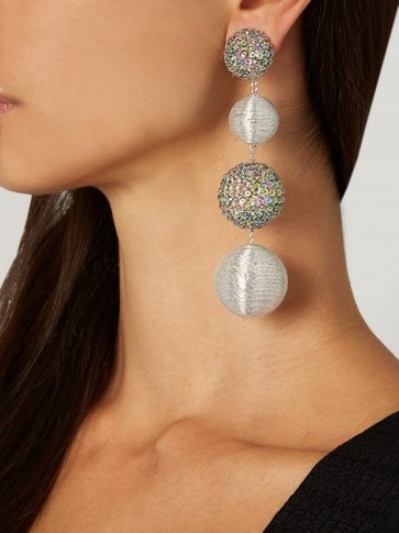 REBECCA DE RAVENEL Les Bonbons Starlight embroidered drop earrings ~ clip on statement earrings ~ designer jewellery ~ luxe fashion accessories - flipped