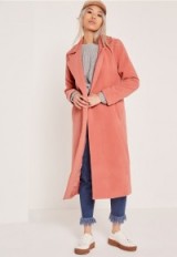Missguided longline pink faux wool duster coat | Autumn/Winter fashion trends | Long stylish overcoats | Womens fashionable coats