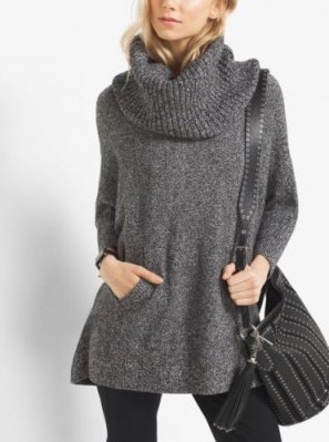 MICHAEL MICHAEL KORS Marled Cowl-Neck Wool-Blend Jumper. Knitwear staple | stylish Winter essentials | chic oversized jumpers | knitted fashion | essential wardrobe staples | chunky sweaters | warm clothing | relaxed fit - flipped