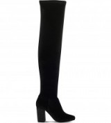 MISS KG Venus glitter heel & black velvet over the knee boots