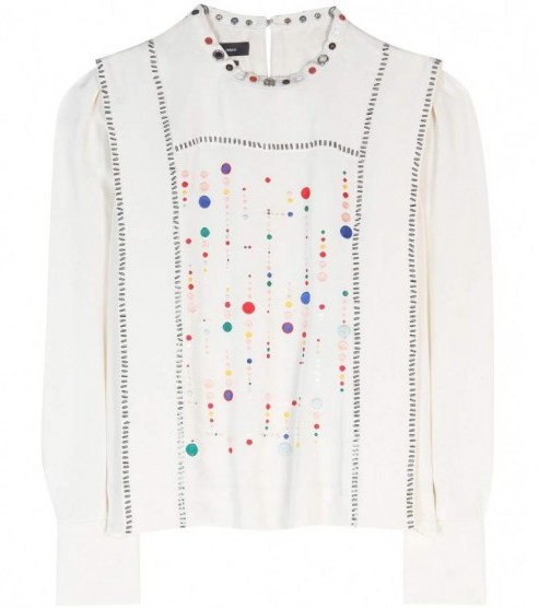 ISABEL MARANT Fawna embroidered silk blouse - flipped