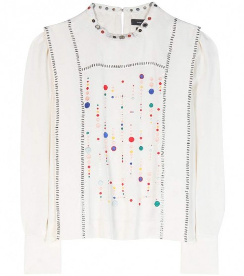 ISABEL MARANT Fawna embroidered silk blouse